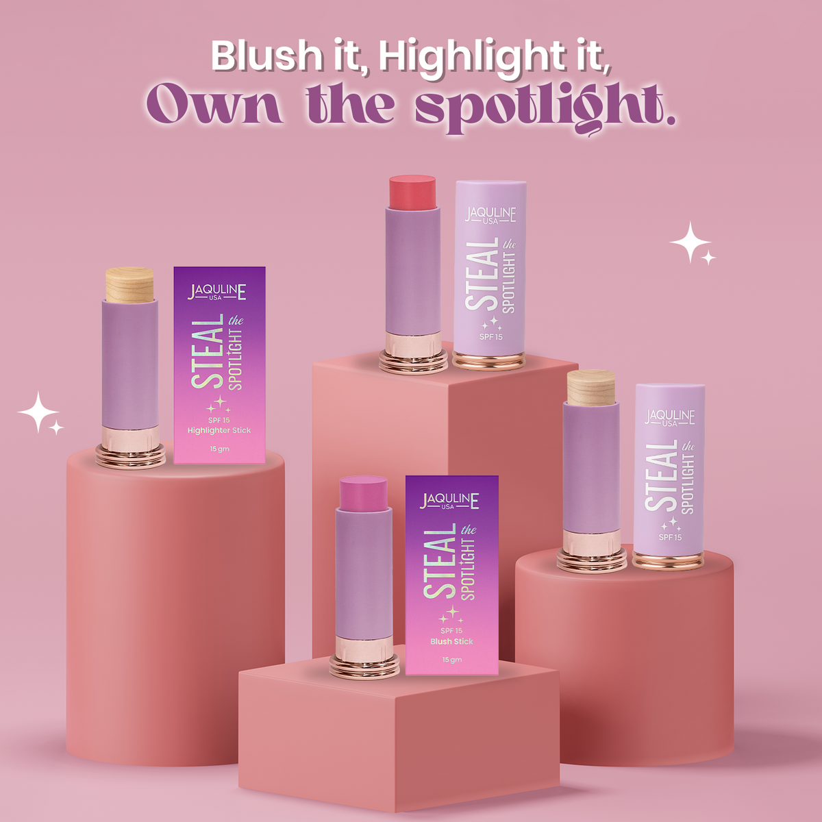 Jaquline USA Steal the Spotlight Blush Stick 15g - Main Character 01
