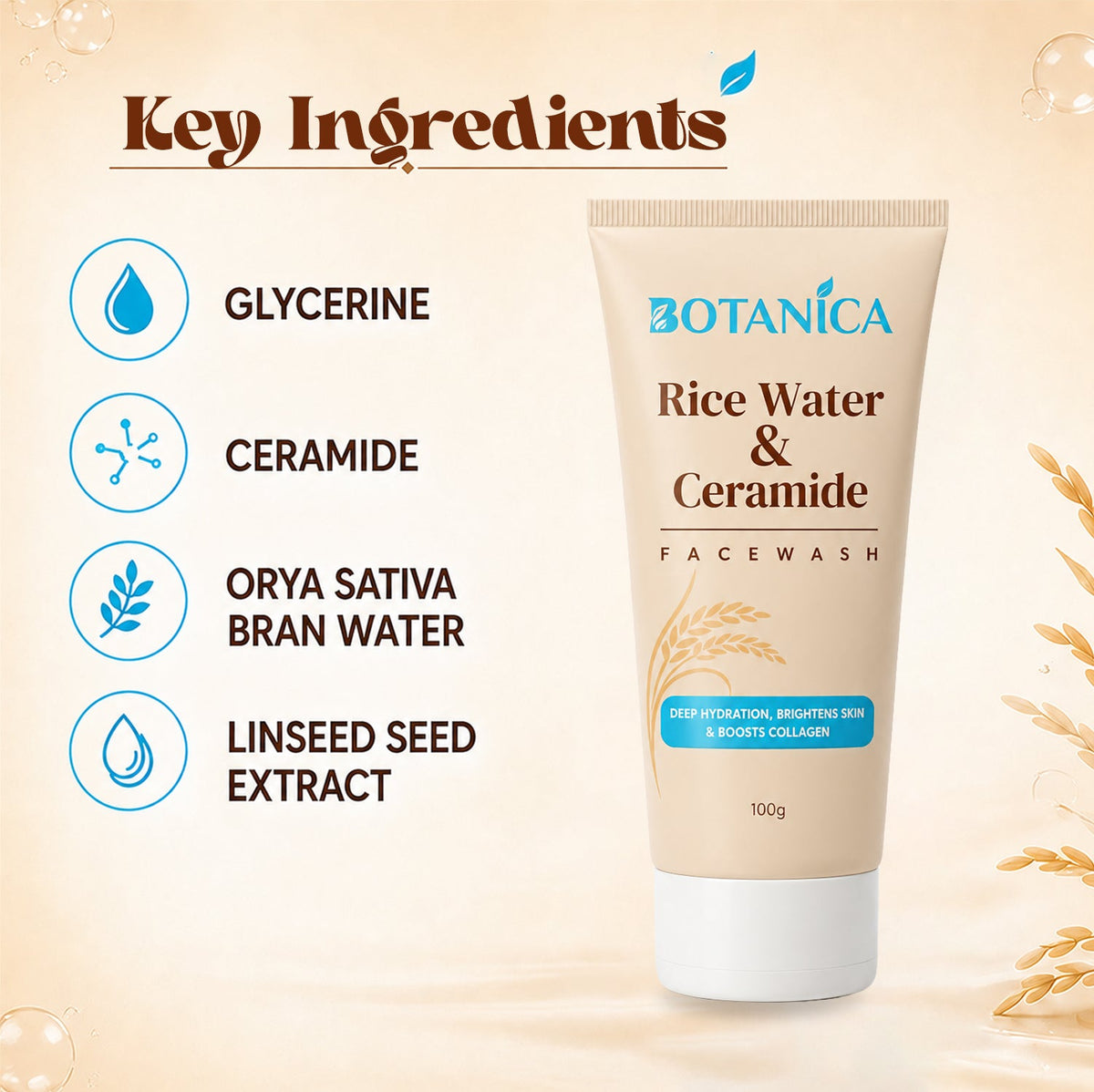  BOTANICA Rice Water & Ceramide Facewash