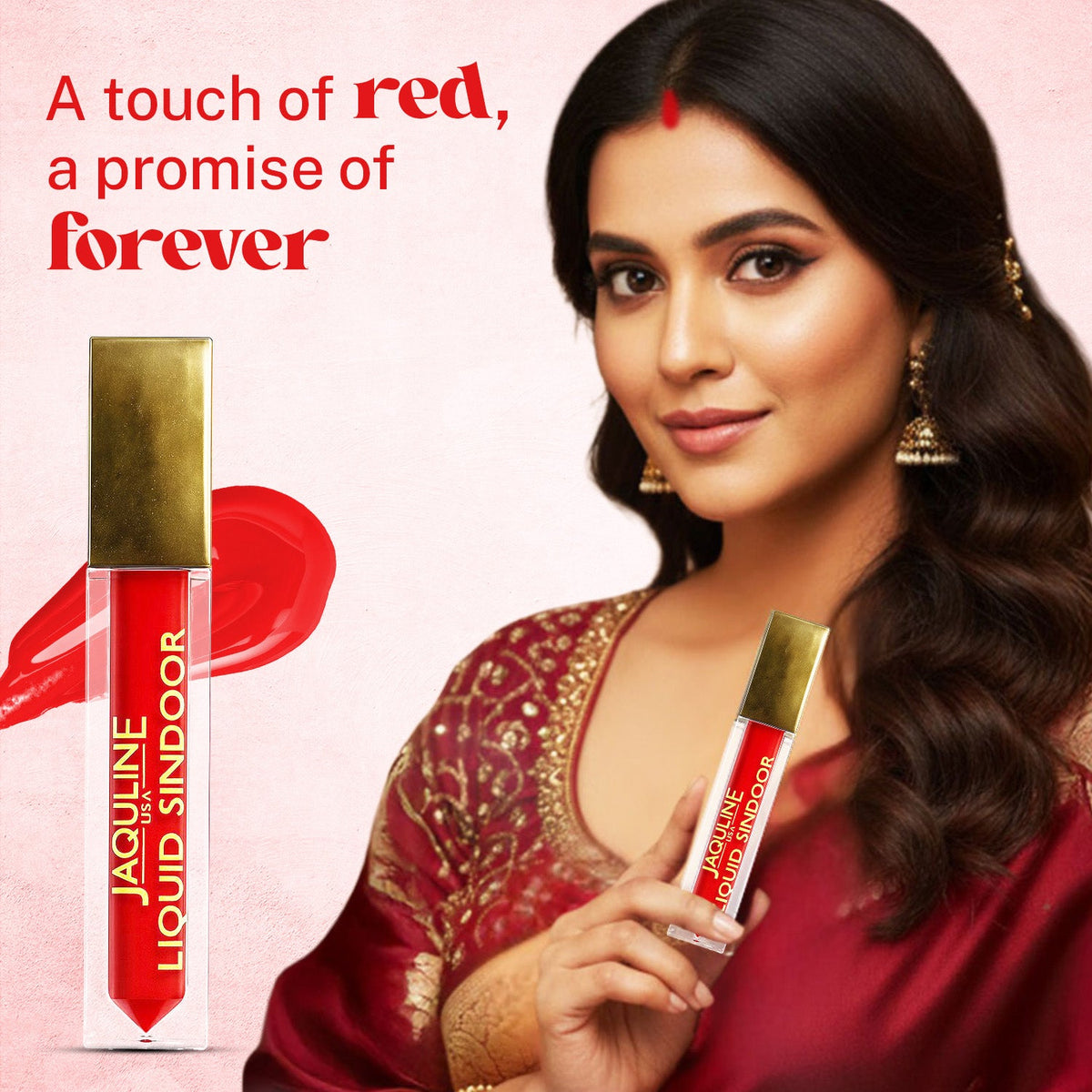 Jaquline USA Liquid Sindoor Red, Smudge-Proof & Long-Lasting (5.5 ml)