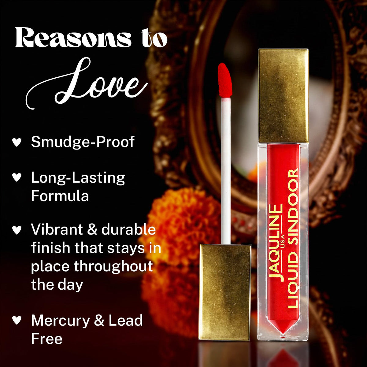 Jaquline USA Liquid Sindoor Red, Smudge-Proof & Long-Lasting (5.5 ml)