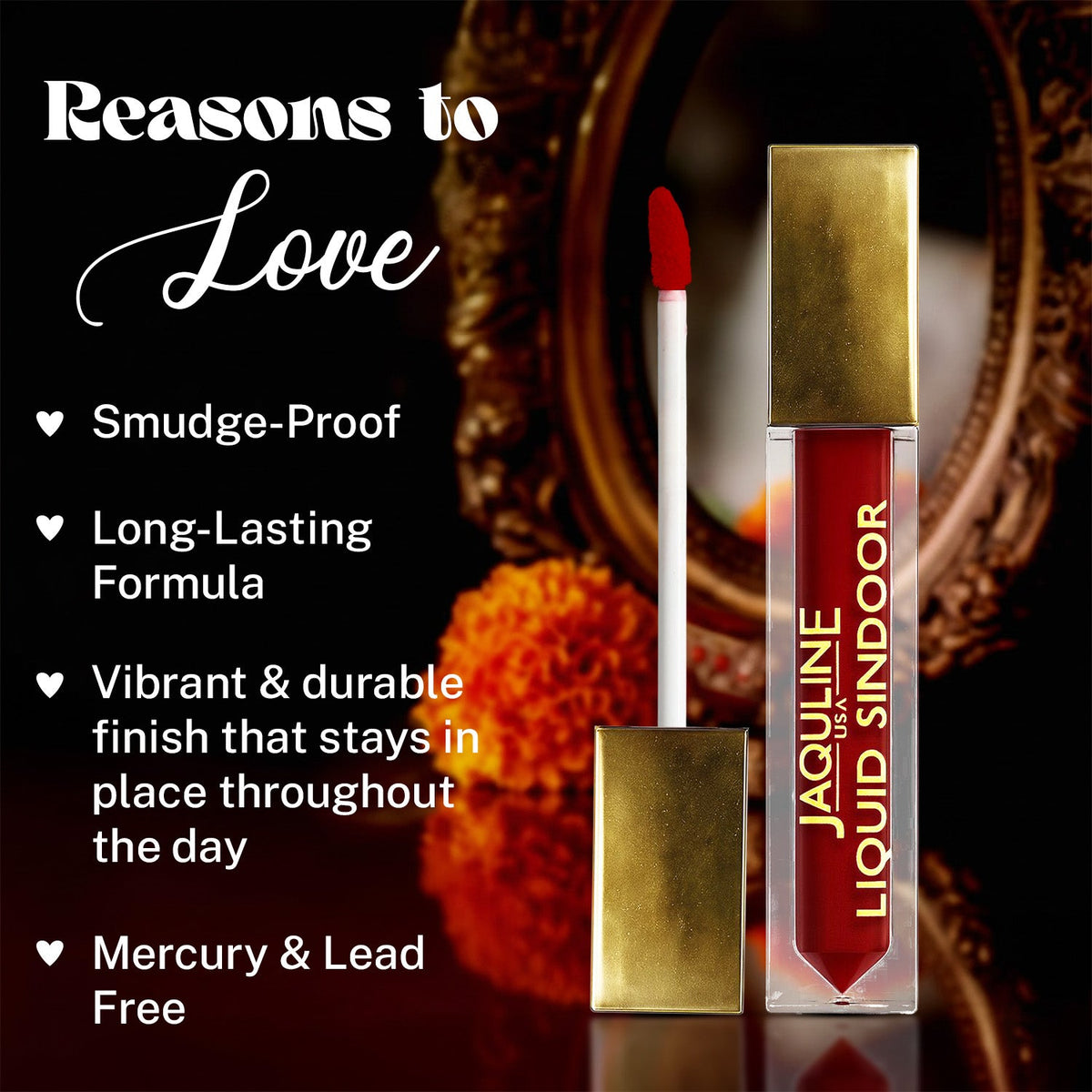 Jaquline USA Liquid Sindoor Maroon, Smudge-Proof & Long-Lasting (5.5 ml)