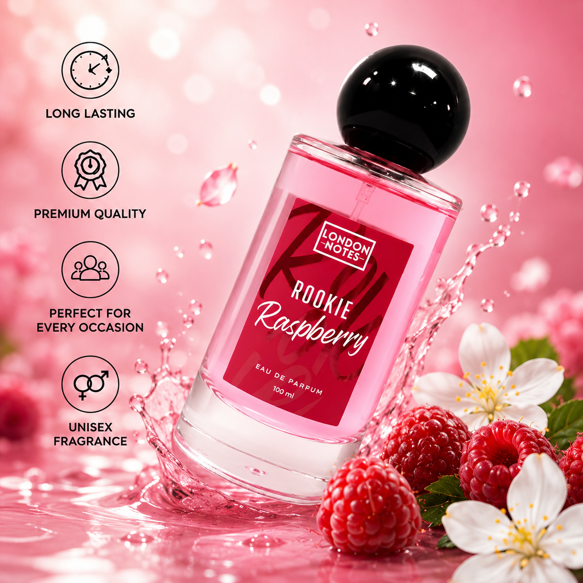 London Notes | Rookie Raspberry Perfume for Women Long Lasting | Strawberry Musk Notes