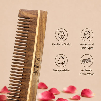 JAQULINE USA Rosewood Wooden Grooming Comb Anti Frizz Detangling Comb Smooth Teeth Scalp Massage Natural Hair Care Tool for M