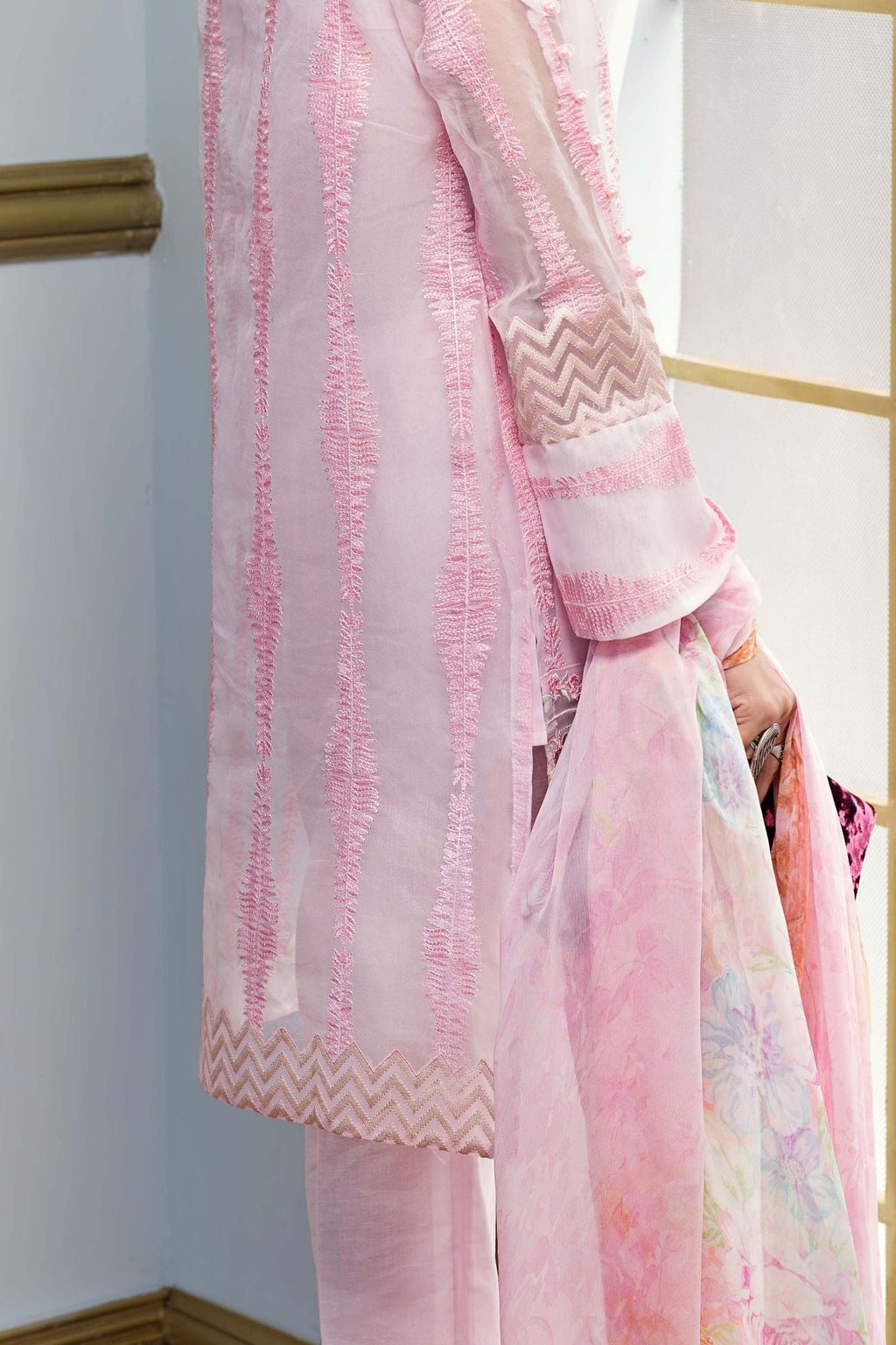 Komal's FE-114 Formal Embroidered Chiffon 3PC Suit