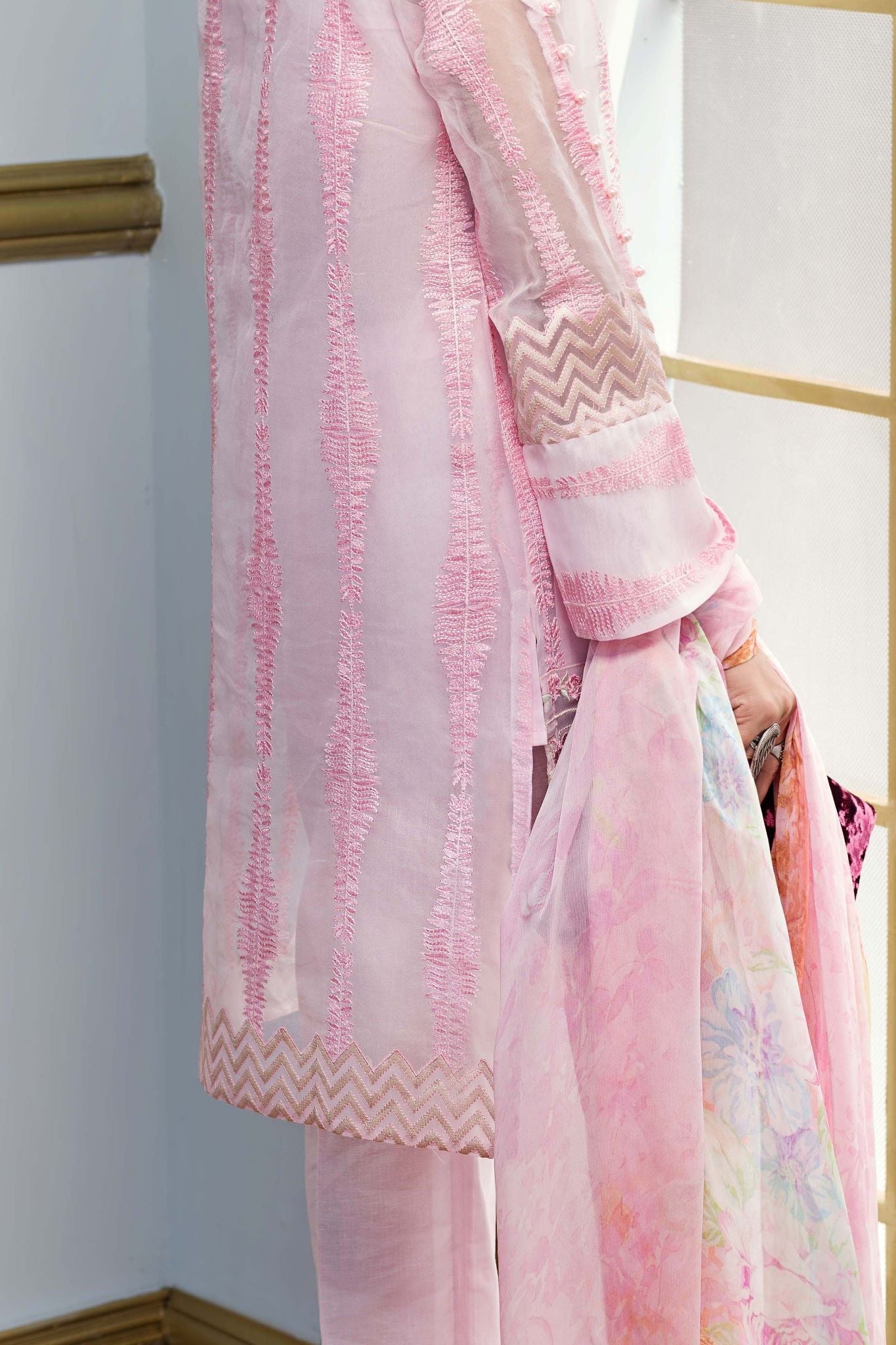 Komal's FE-114 Formal Embroidered Chiffon 3PC Suit