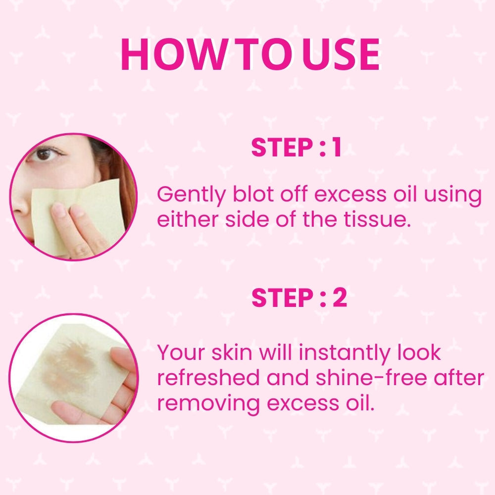 Jaquline USA Pink Oil Absorbing Sheets 100N - Instant Oil Control Blotting Paper for Face, Gentle on Skin, Travel Friendly, P