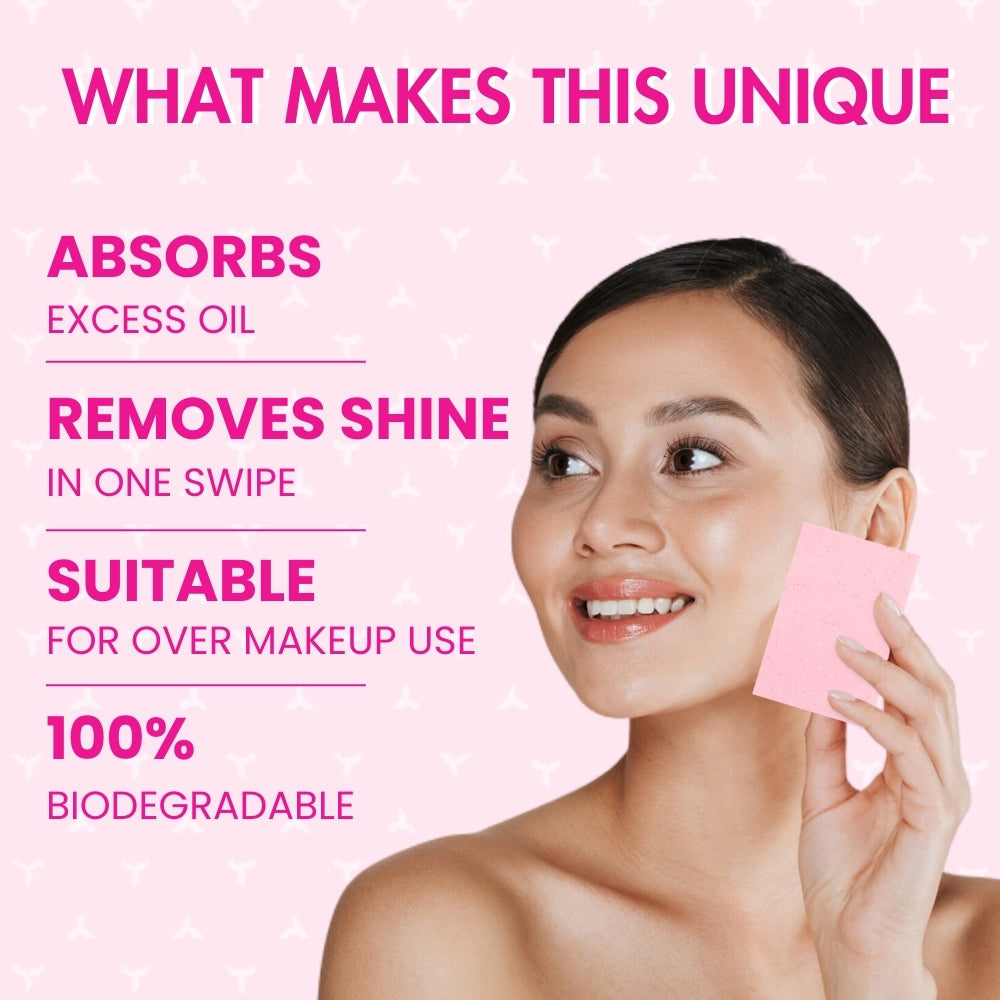 Jaquline USA Pink Oil Absorbing Sheets 100N - Instant Oil Control Blotting Paper for Face, Gentle on Skin, Travel Friendly, P