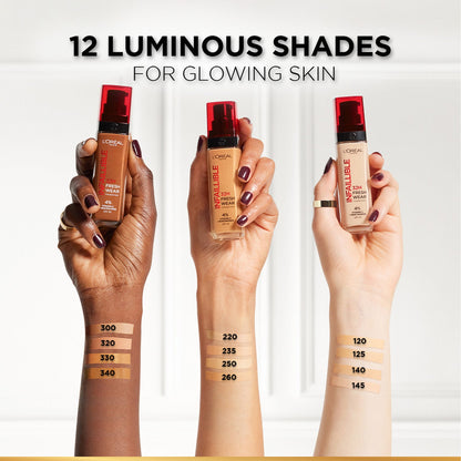 L’Oréal Paris Infallible 32H Fresh Wear Foundation, Luminous Coverage, Shade No 340, 30ml