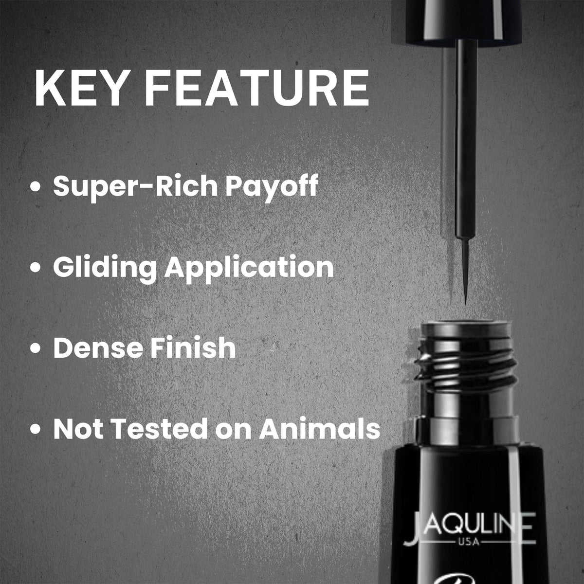 Jaquline USA Pro Stroke Liquid Eyeliner Matte Black 4ml, Enriched with Almond Extract, long lasting, Smudge proof