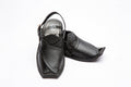 Komal's KMPC108 Leather Double-Stitched Peshawari Chappal