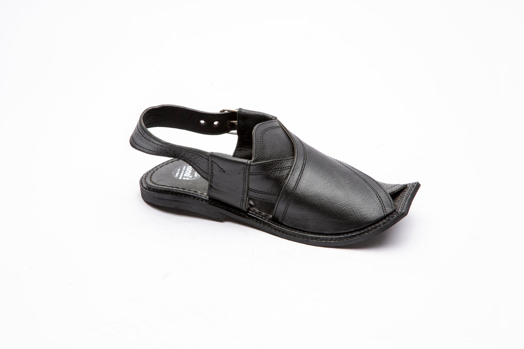 Komal's KMPC108 Leather Double-Stitched Peshawari Chappal