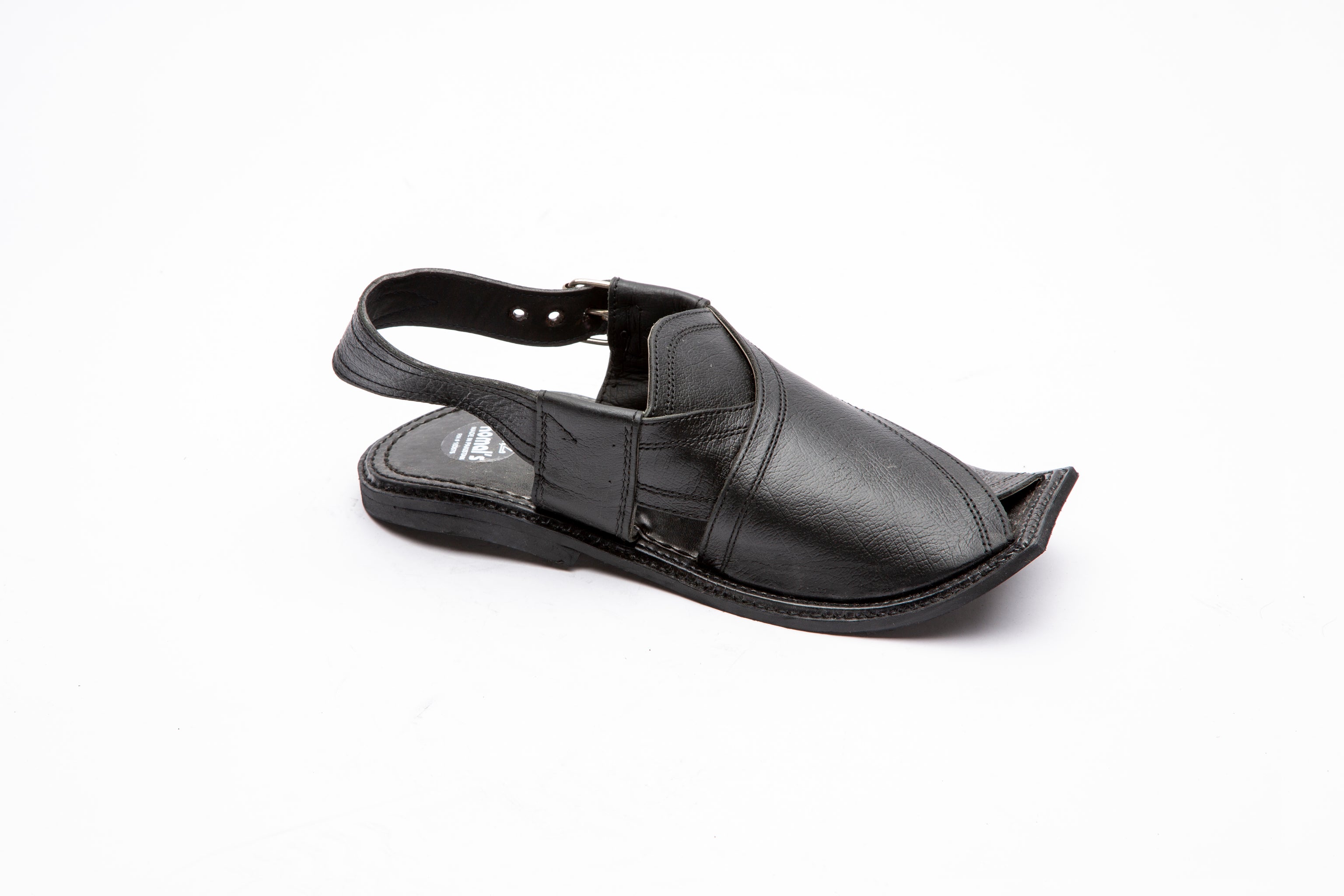 Komal's KMPC108 Leather Double-Stitched Peshawari Chappal