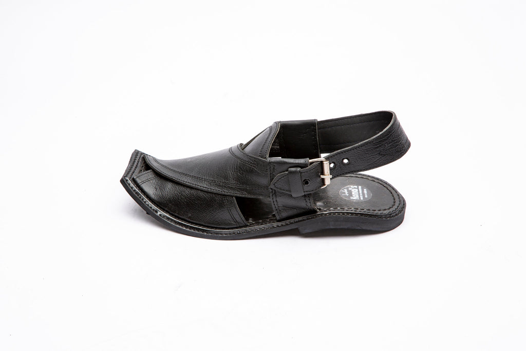 Komal's KMPC108 Leather Double-Stitched Peshawari Chappal