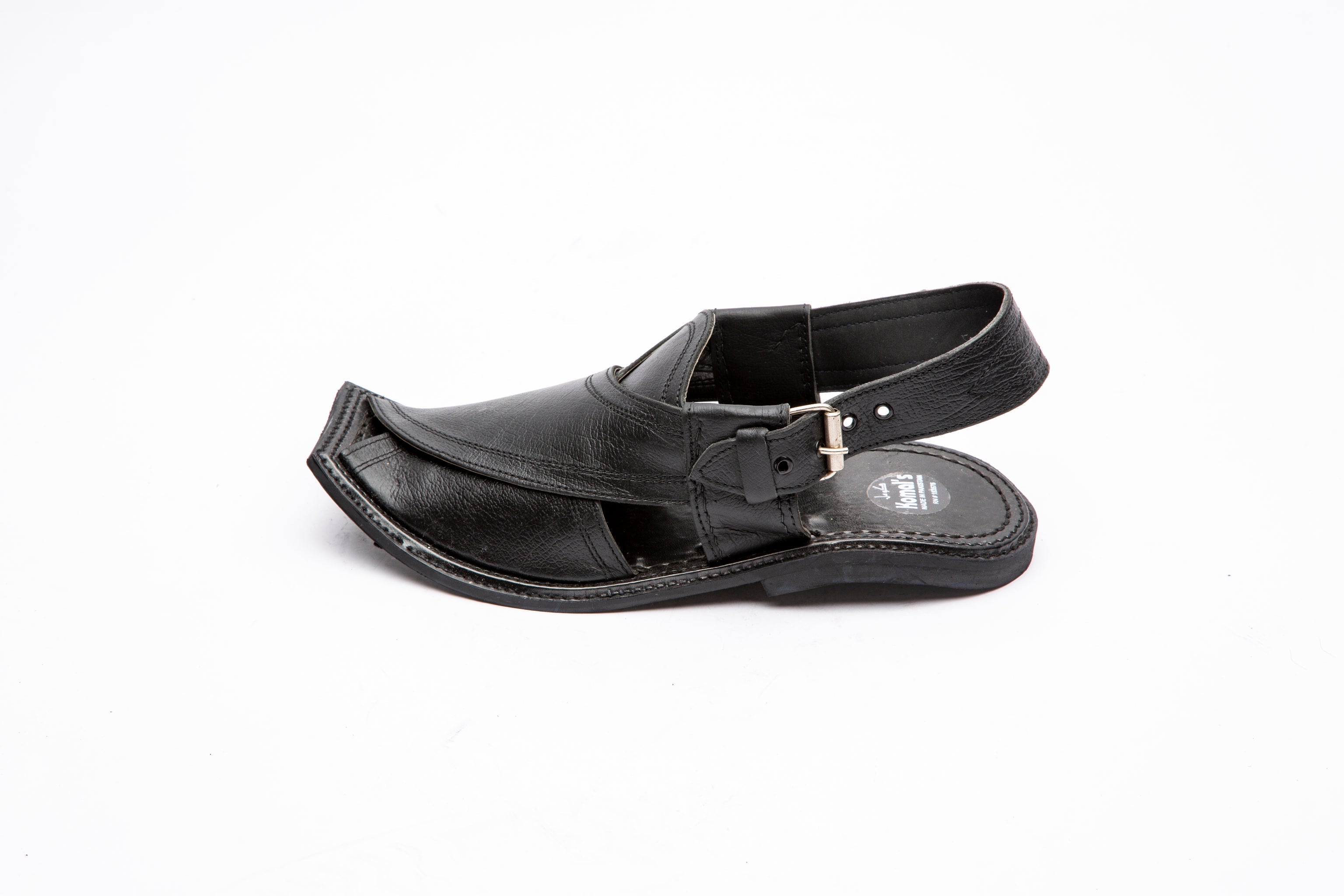 Komal's KMPC108 Leather Double-Stitched Peshawari Chappal