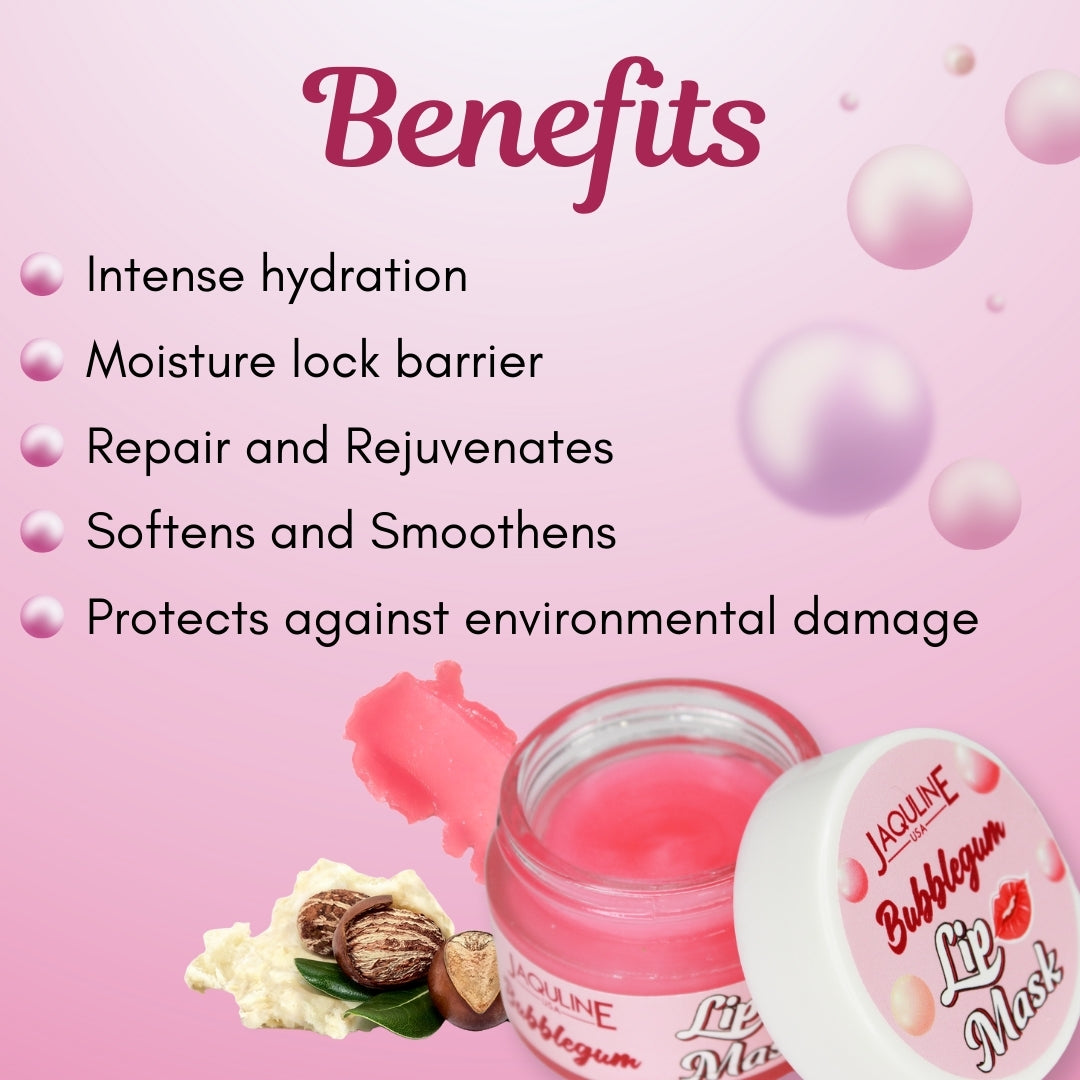 Jaquline USA Bubblegum Lip Mask |Provides Intense Hydration |Softens & Smoothens Lips |Locks Moisture|15g