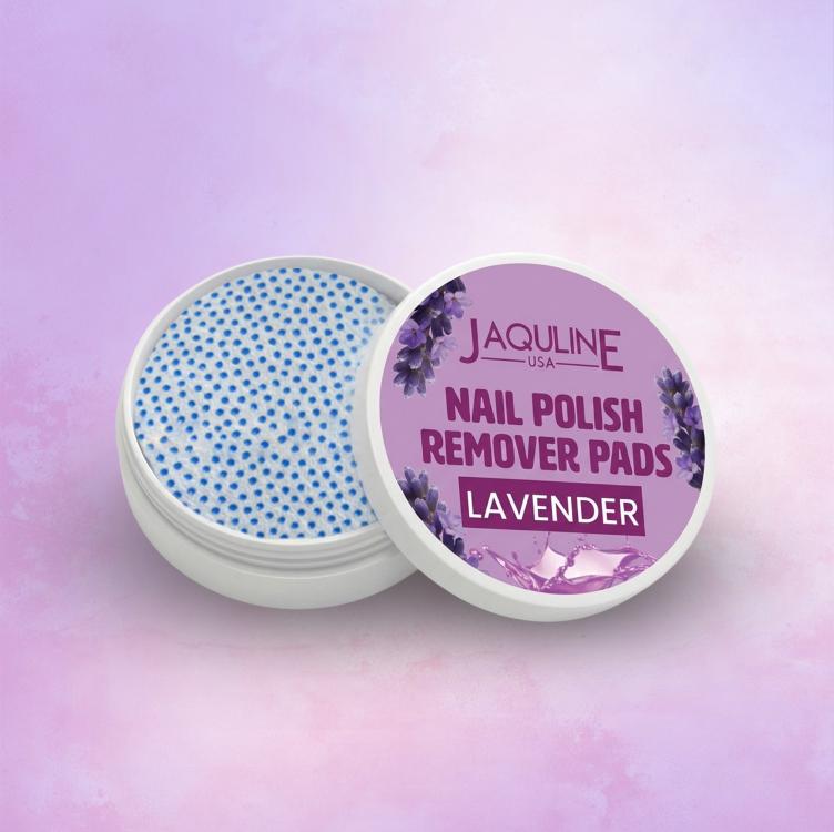 JAQULINE USA Lavender Nail Polish Remover Pads | Acetone-Free Nail Paint Remover Wipes | With Vitamin E, Aloe Vera & Olive Oi
