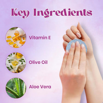 JAQULINE USA Lavender Nail Polish Remover Pads | Acetone-Free Nail Paint Remover Wipes | With Vitamin E, Aloe Vera & Olive Oi