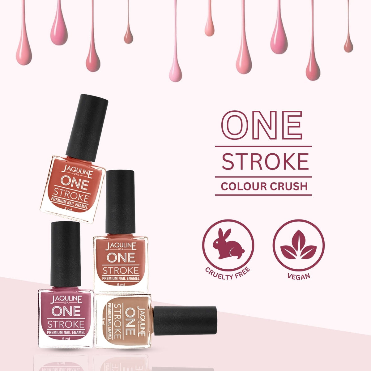 Jaquline USA Color Crush Matte Finish Nail Paint Set Of 4, Long Lasting, Chip Resistant, Highly Pigmented, Quick Dry & Cruelt