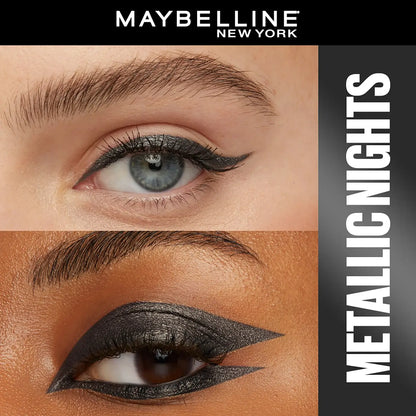 Maybelline New York Tattoo Eye Liner Gel Color Pencil, Metallic Finish, Metallic Nights Black, 1.2g