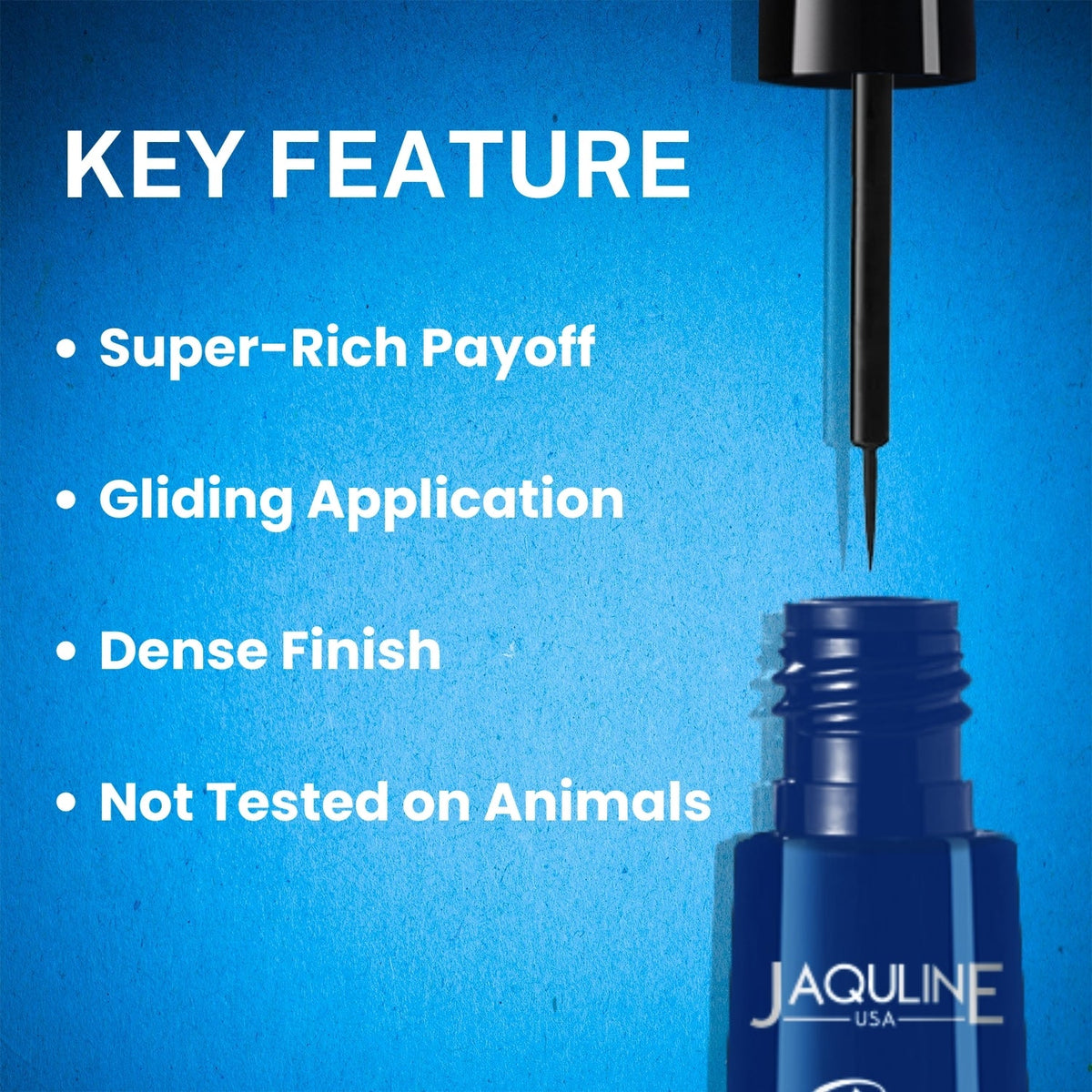 Jaquline USA Pro Stroke Liquid Eyeliner Classic Blue 4ml, Enriched with Almond Extract, long lasting, Smudge proof