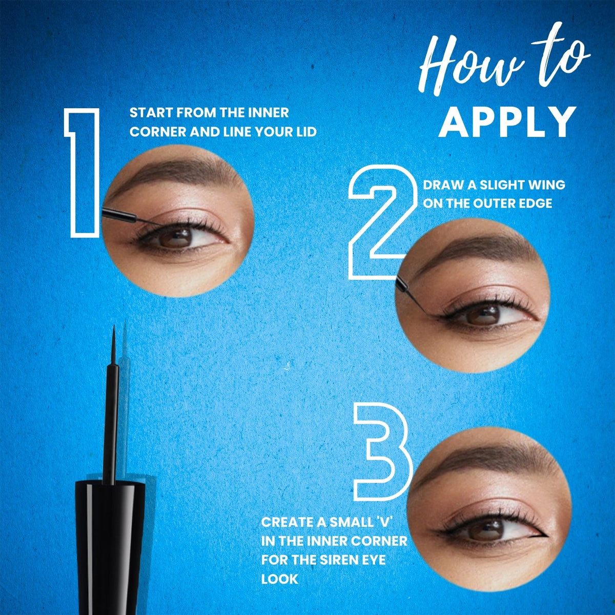 Jaquline USA Pro Stroke Liquid Eyeliner Classic Blue 4ml, Enriched with Almond Extract, long lasting, Smudge proof