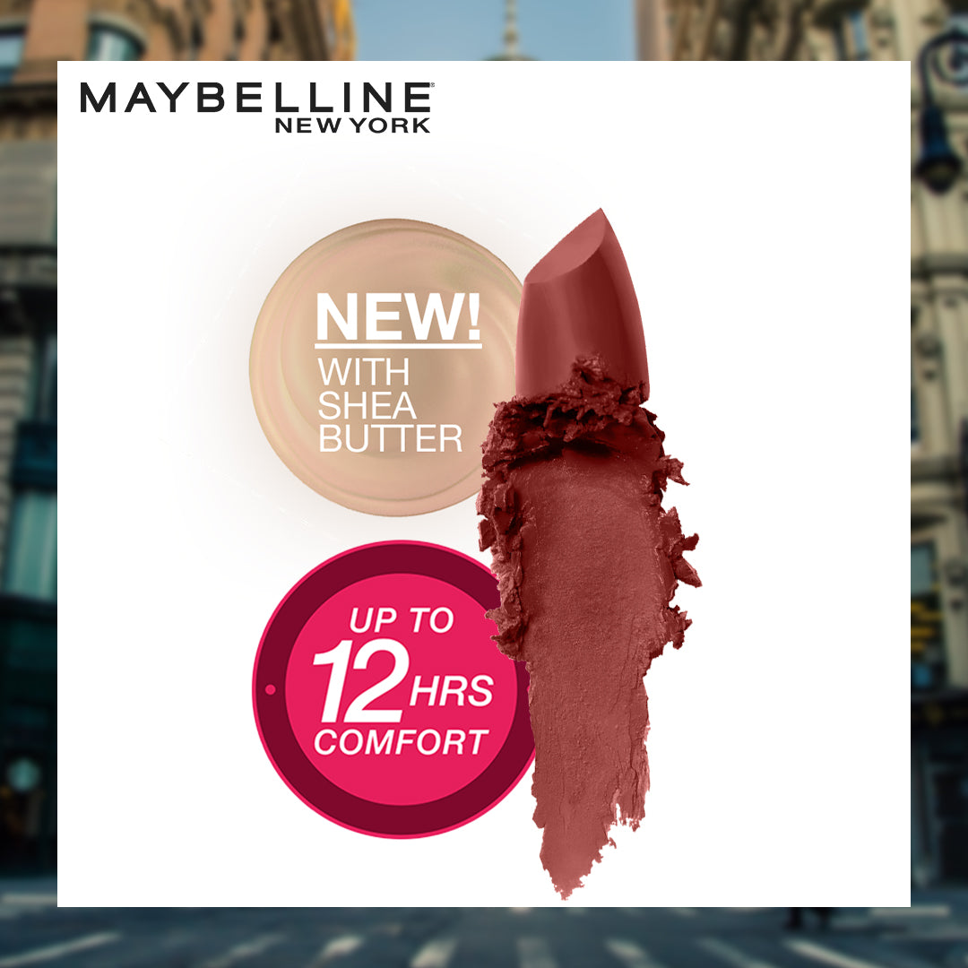 Maybelline New York Color Sensational Creamy Matte Lipstick, 676 East Village Rose, 3.9g