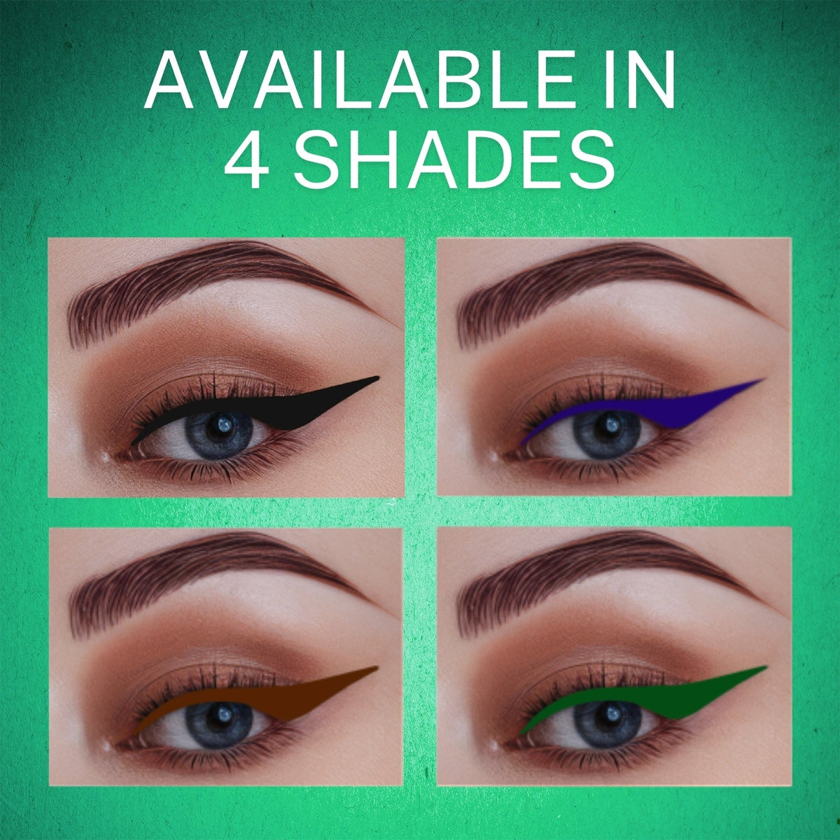 Jaquline USA Pro Stroke Liquid Eyeliner Jade Green 4ml, Enriched with Almond Extract, long lasting, Smudge proof