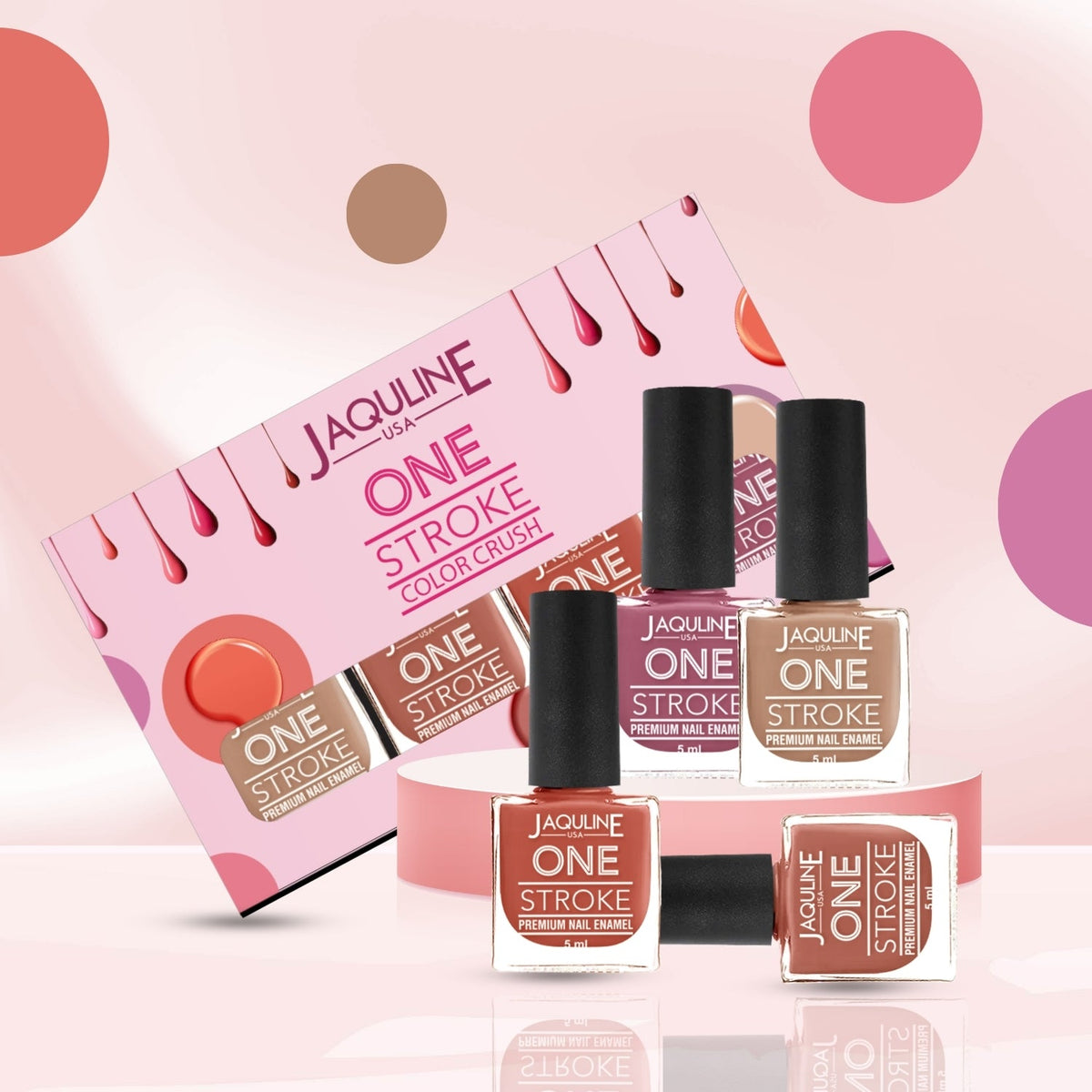 Jaquline USA Color Crush Matte Finish Nail Paint Set Of 4, Long Lasting, Chip Resistant, Highly Pigmented, Quick Dry & Cruelt