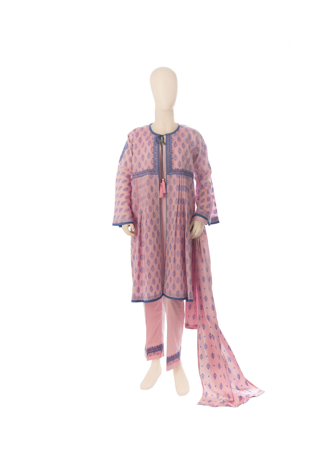 Komal's GBD-00518 Girl's Embroidered 3PC Suit