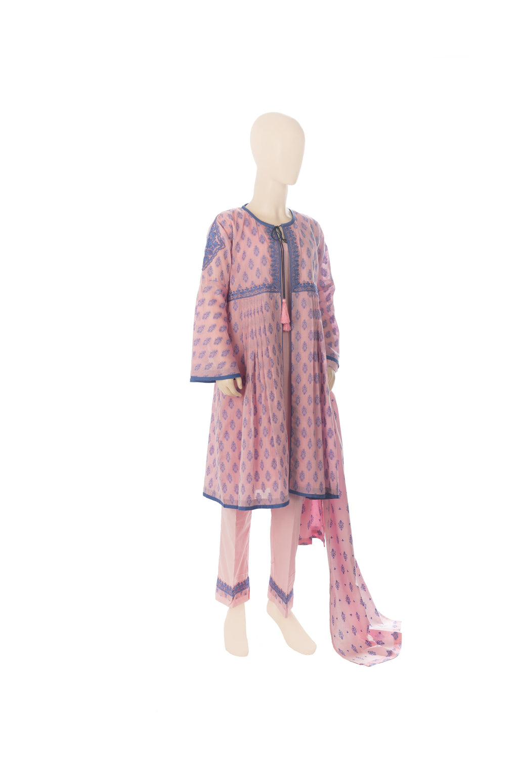 Komal's GBD-00518 Girl's Embroidered 3PC Suit