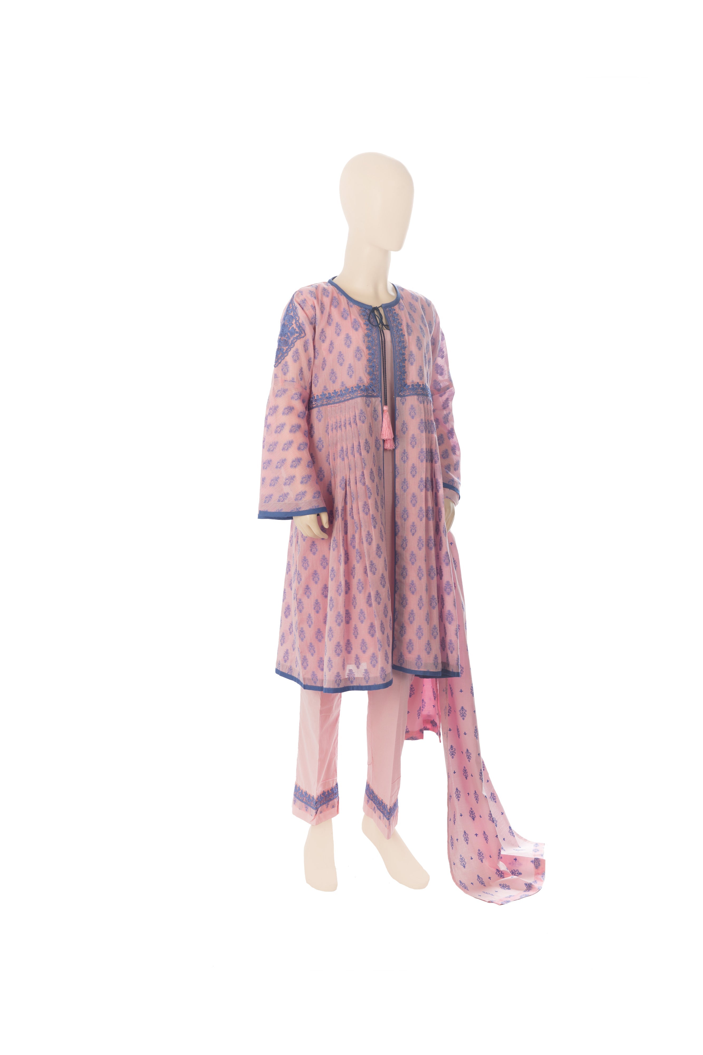 Komal's GBD-00518 Girl's Embroidered 3PC Suit
