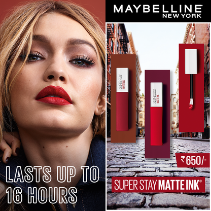 Maybelline New York Super Stay Matte Ink Liquid Lipstick, 80 Ruler, 5g