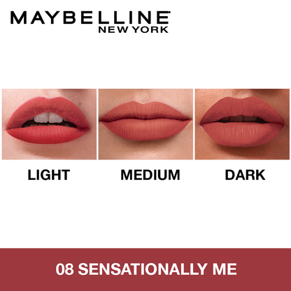 Maybelline New York Sensational Liquid Matte Lipstick 08, Sensationally Me, 7G.