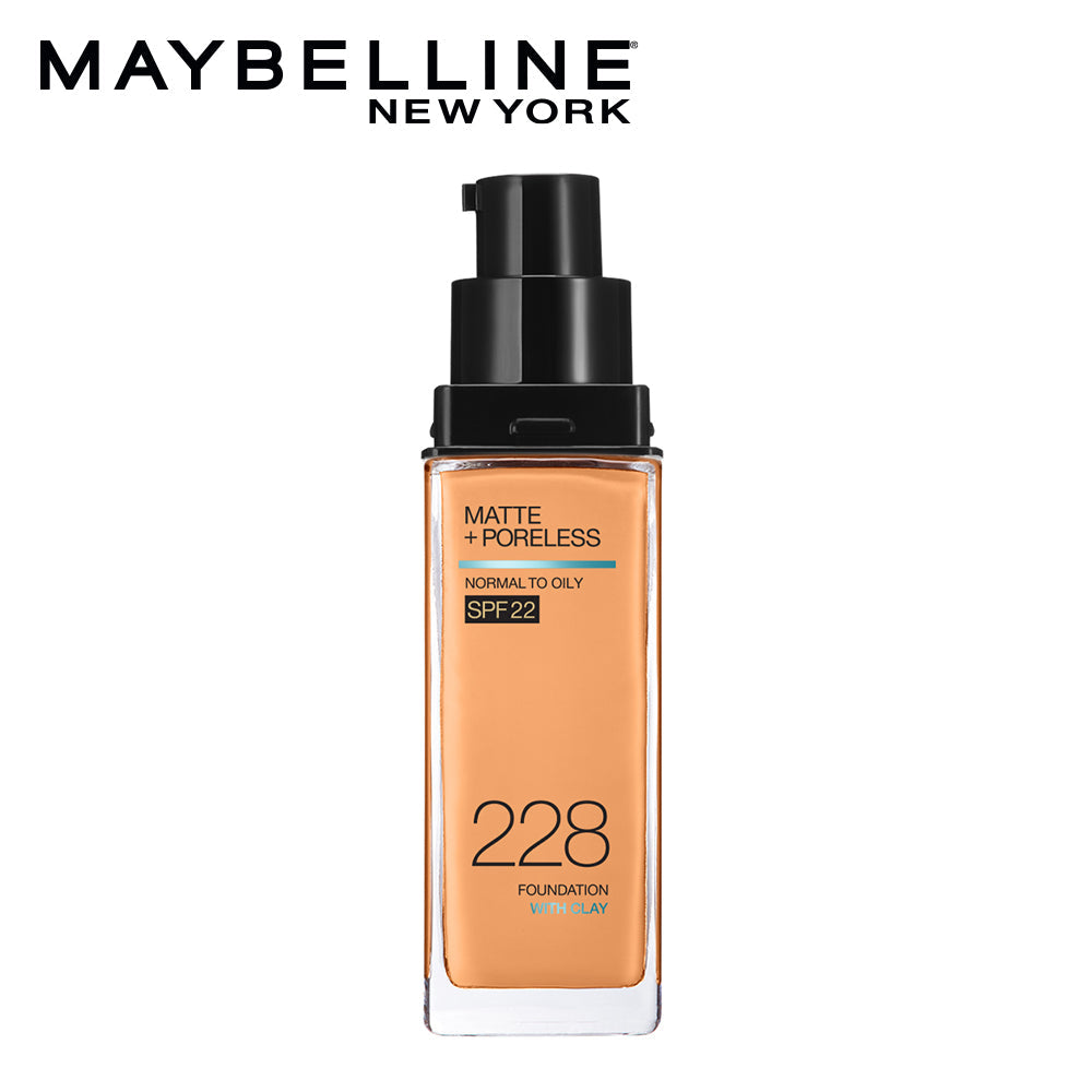 Maybelline New York Fit Me Matte + Poreless Liquid Foundation, 228 Soft Tan | Matte Foundation | Oil Control Foundation | Fou