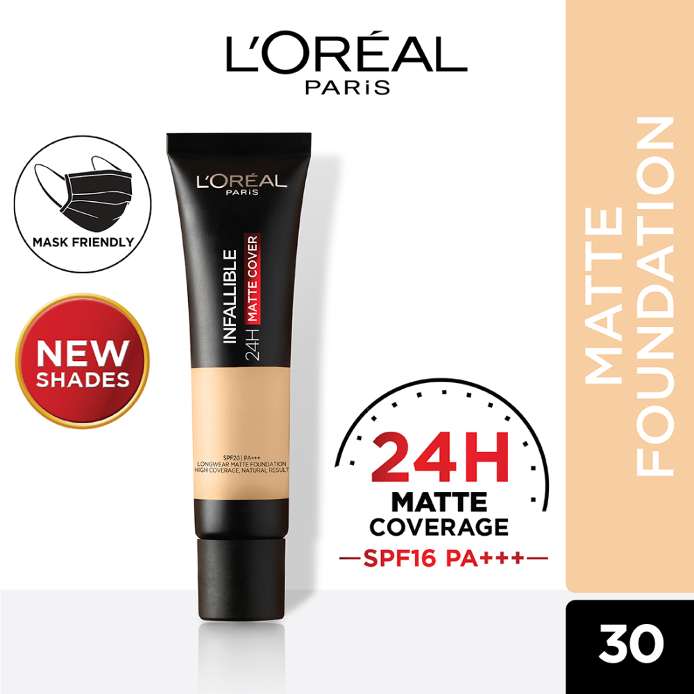 L'Oreal Paris Infallible 24H Matte Cover Liquid Foundation, 30 Light Ivory
, 35 ml