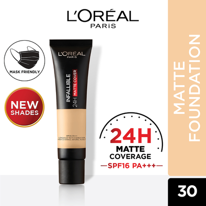 L'Oreal Paris Infallible 24H Matte Cover Liquid Foundation, 30 Light Ivory
, 35 ml