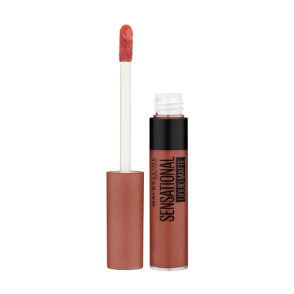 Maybelline New York Sensational Liquid Matte Lipstick, NU02 Strip It Off, 7ml - Liquid Lipstick Shades Delivering Intense Mat