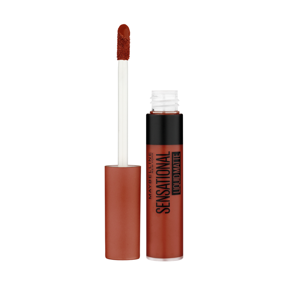 Maybelline New York Sensational Liquid Matte Lipstick, 17 Stop On Red, 7ml - Liquid Lipstick Shades Delivering Intense Matte 