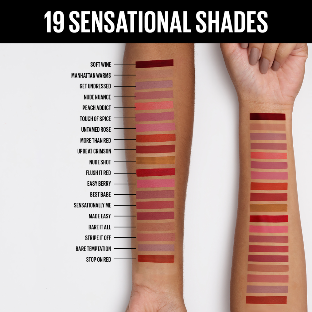 Maybelline New York Sensational Liquid Matte Lipstick, 21 Nude Nuance, 7ml - Liquid Lipstick Shades Delivering Intense Matte 