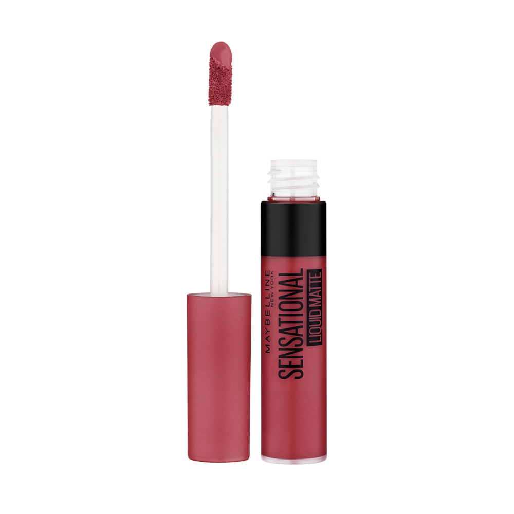 Maybelline New York Sensational Liquid Matte Lipstick, 22 Peach Addict, 7ml - Liquid Lipstick Shades Delivering Intense Matte