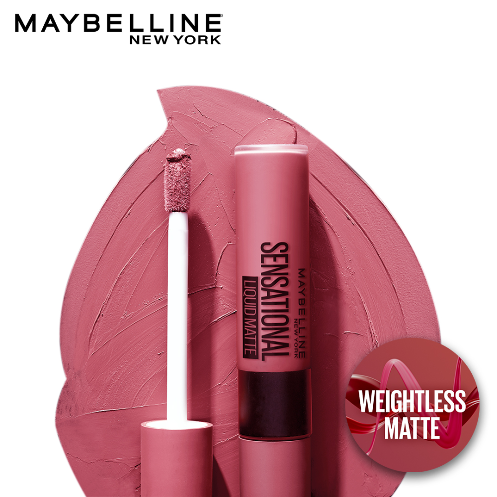 Maybelline New York Sensational Liquid Matte Lipstick, 22 Peach Addict, 7ml - Liquid Lipstick Shades Delivering Intense Matte