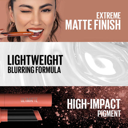 Maybelline New York Color Sensational Ultimatte Lipstick, More Caramel, 1.7g