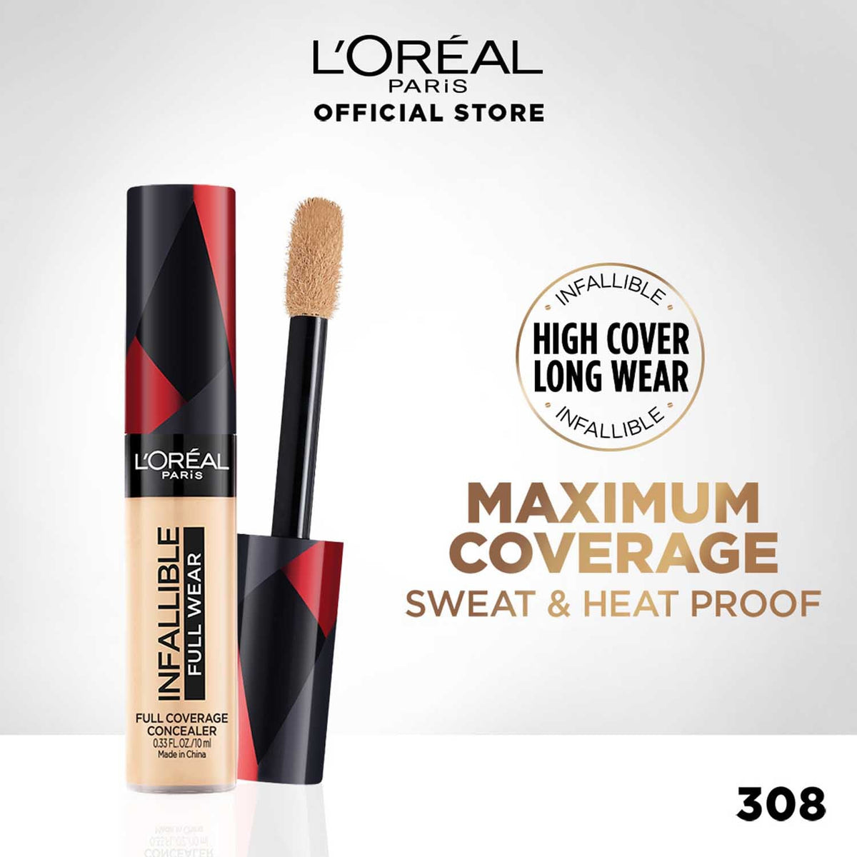 L'Oreal Paris Infallible Full Wear More Than Concealer - 308, 10ml