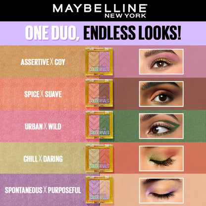 Maybelline Color Rivals Shadow Longwear Duo Eyeshadow Palette: Spicy x Suave , 3g