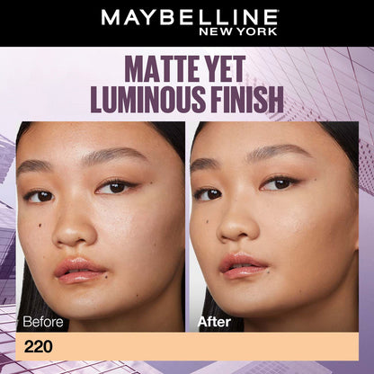 Maybelline New York Super Stay Lumi-Matte Liquid Foundation 30H Longwear yet Light-As-Air, 220, 35ml