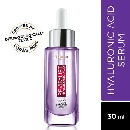 L'Oreal Paris Revitalift Hyaluronic Acid Serum | Lightweight & Hydrating Face Serum For Radiant Skin (Fragrance & Paraben Fre