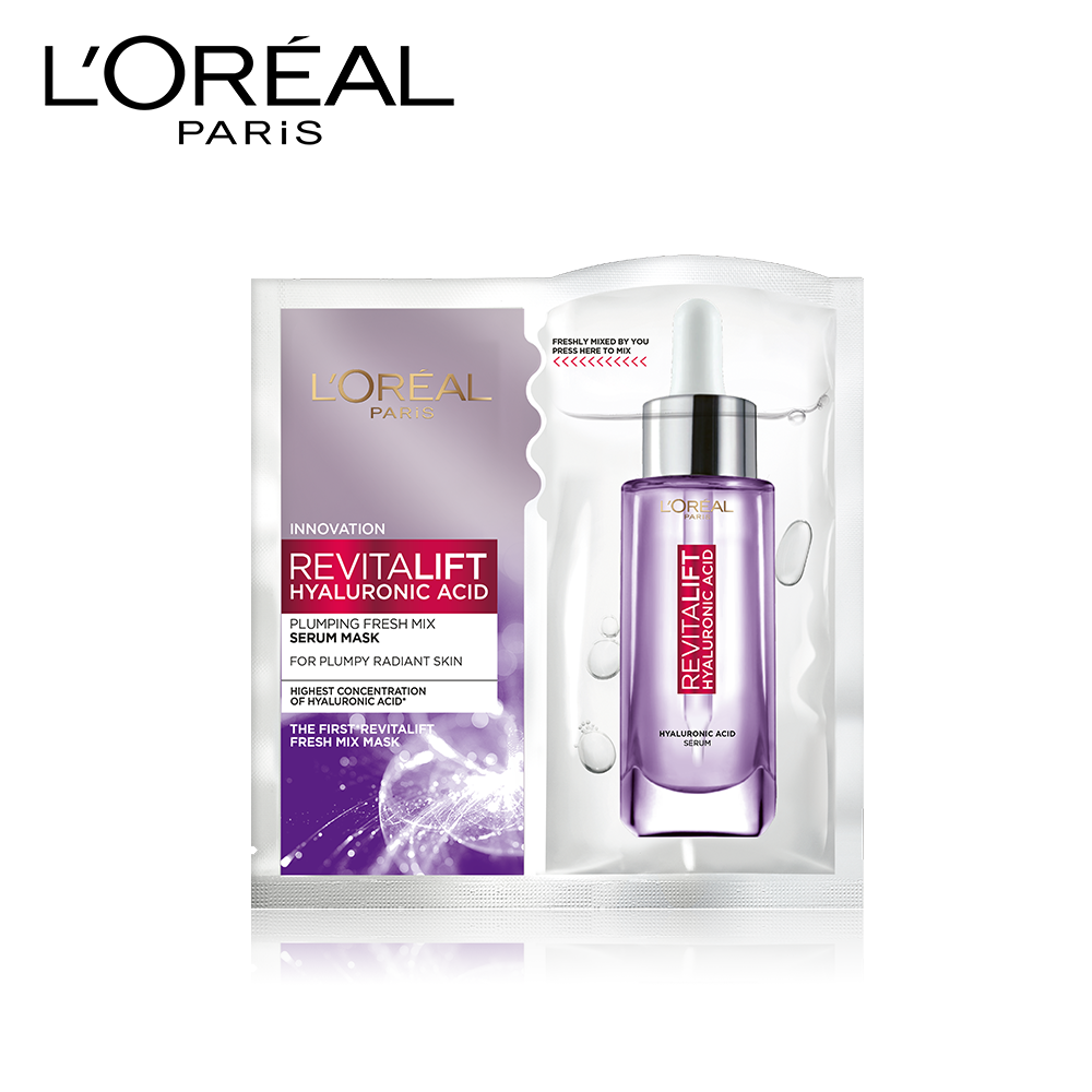 L'Oreal Paris Revitalift Hyaluronic Acid Fresh Mix Serum Sheet Mask, 33g