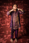 Komal's KDD-01319 | Purple | Formal 3 Piece Suit | Banarsi Khaddi Net