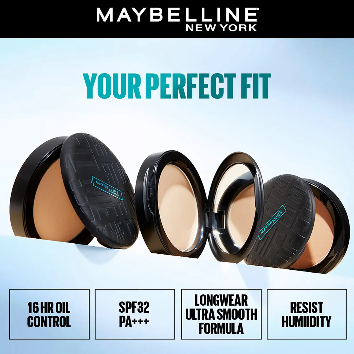 Maybelline New York Fit Me Matte + Poreless Compact Powder, 128 Warm Nude, 6g