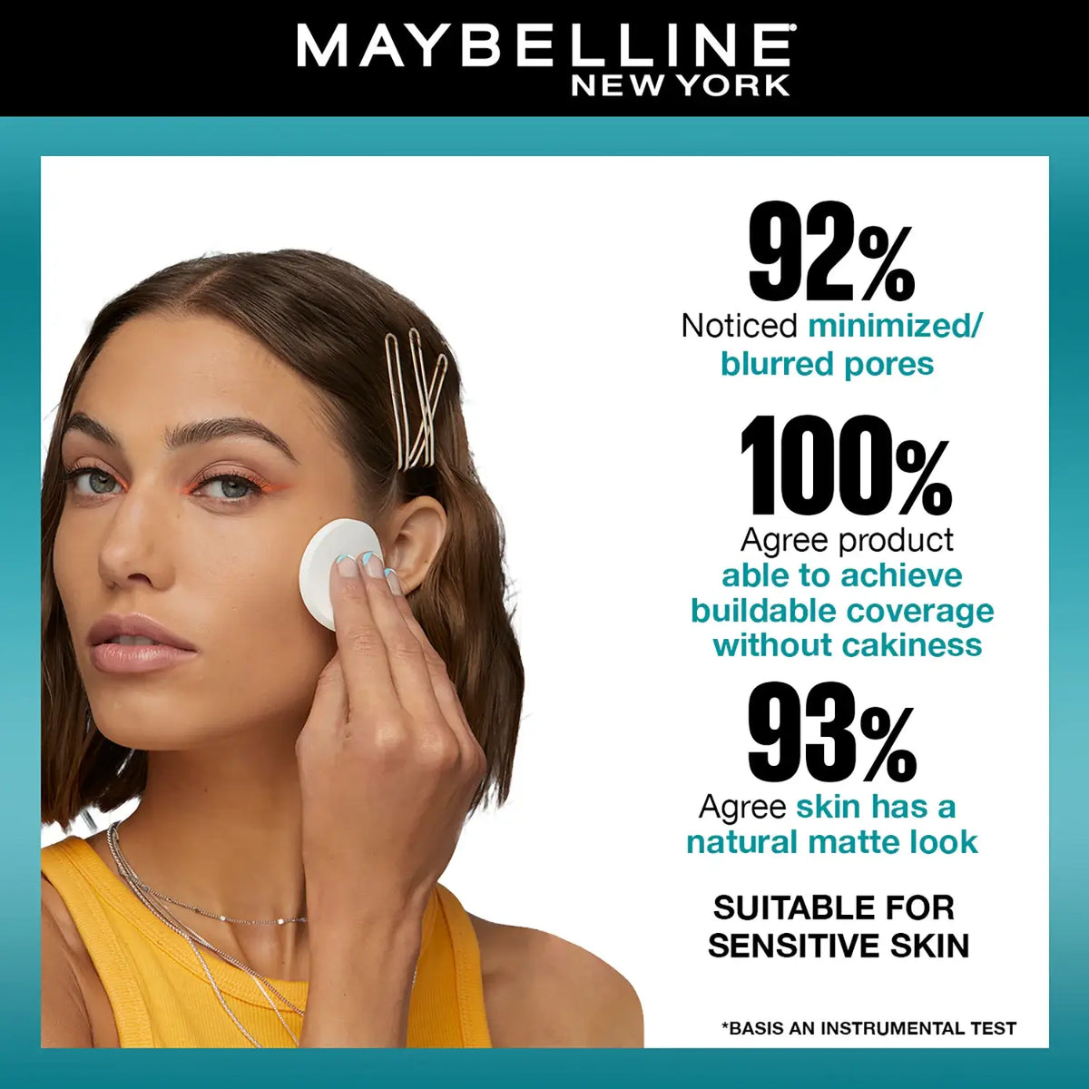 Maybelline New York Fit Me Matte + Poreless Compact Powder, 330 Toffee, 6g